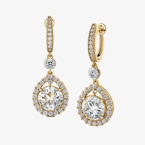 Crystal Accent Gold Hoops